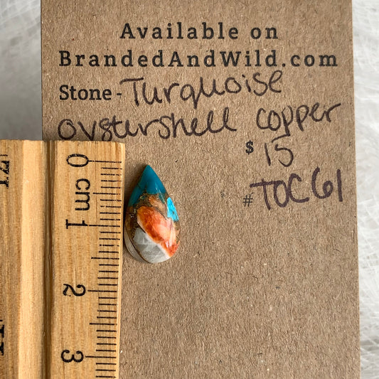 Turquoise, Oystershell, Copper Cabochon - TOC61