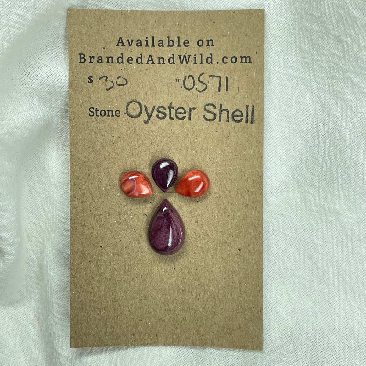 Oyster Shell Cabochon - OS71 2A1CB169-08A5-419F-A2A4-B9A1BF6A1351 Brandedandwild.com
