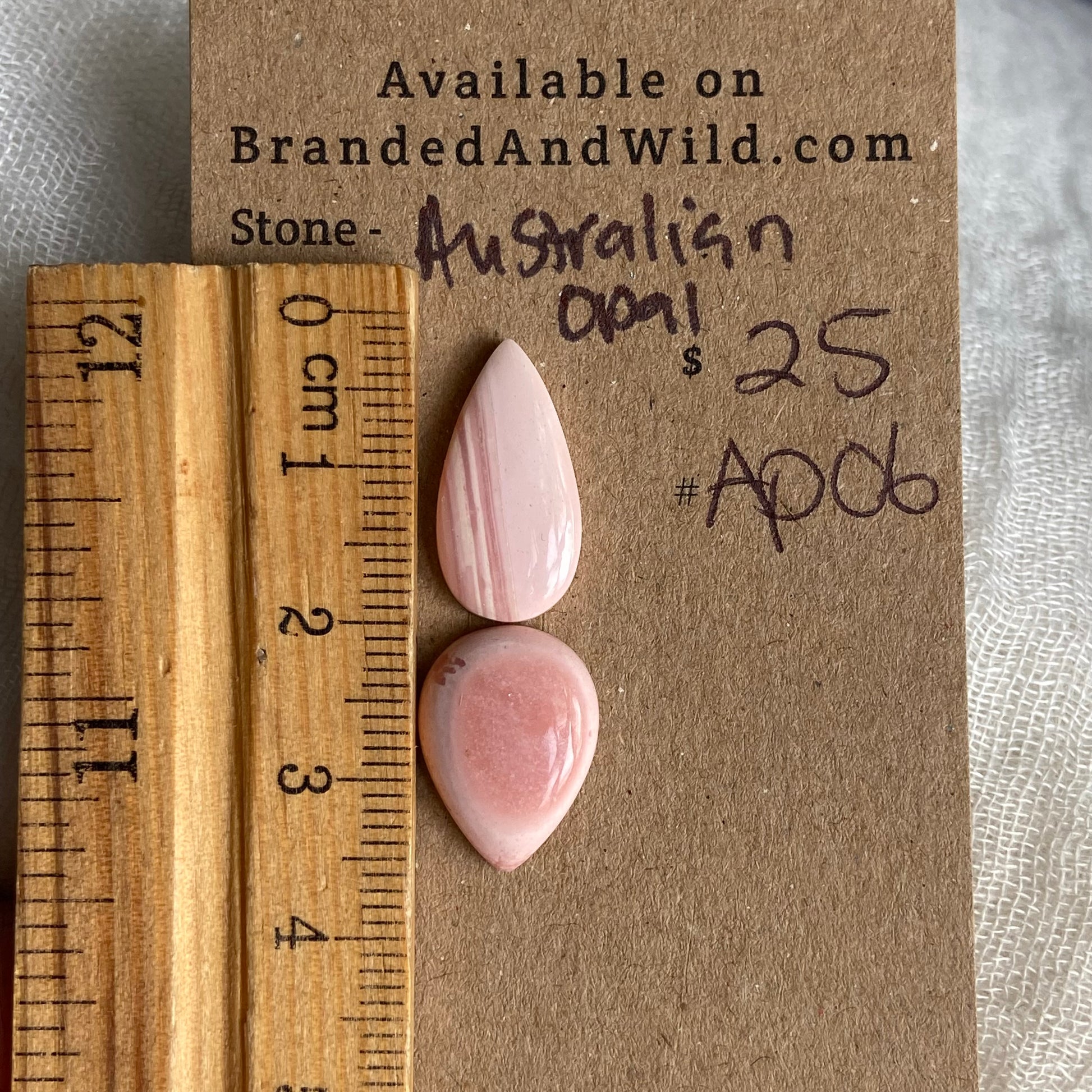Australian Pink Opal Cabochon - APO6 2A941263-2DC3-4958-9ADE-D63AF1FBA7DB Brandedandwild.com
