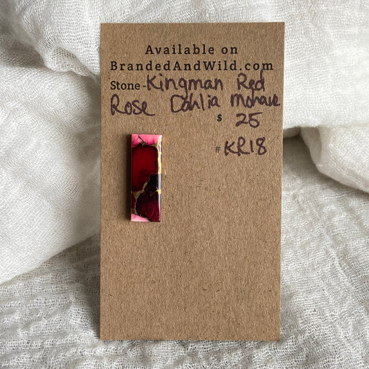 Kingman Red Dahlia Rose Mohave Cabochon - KR18