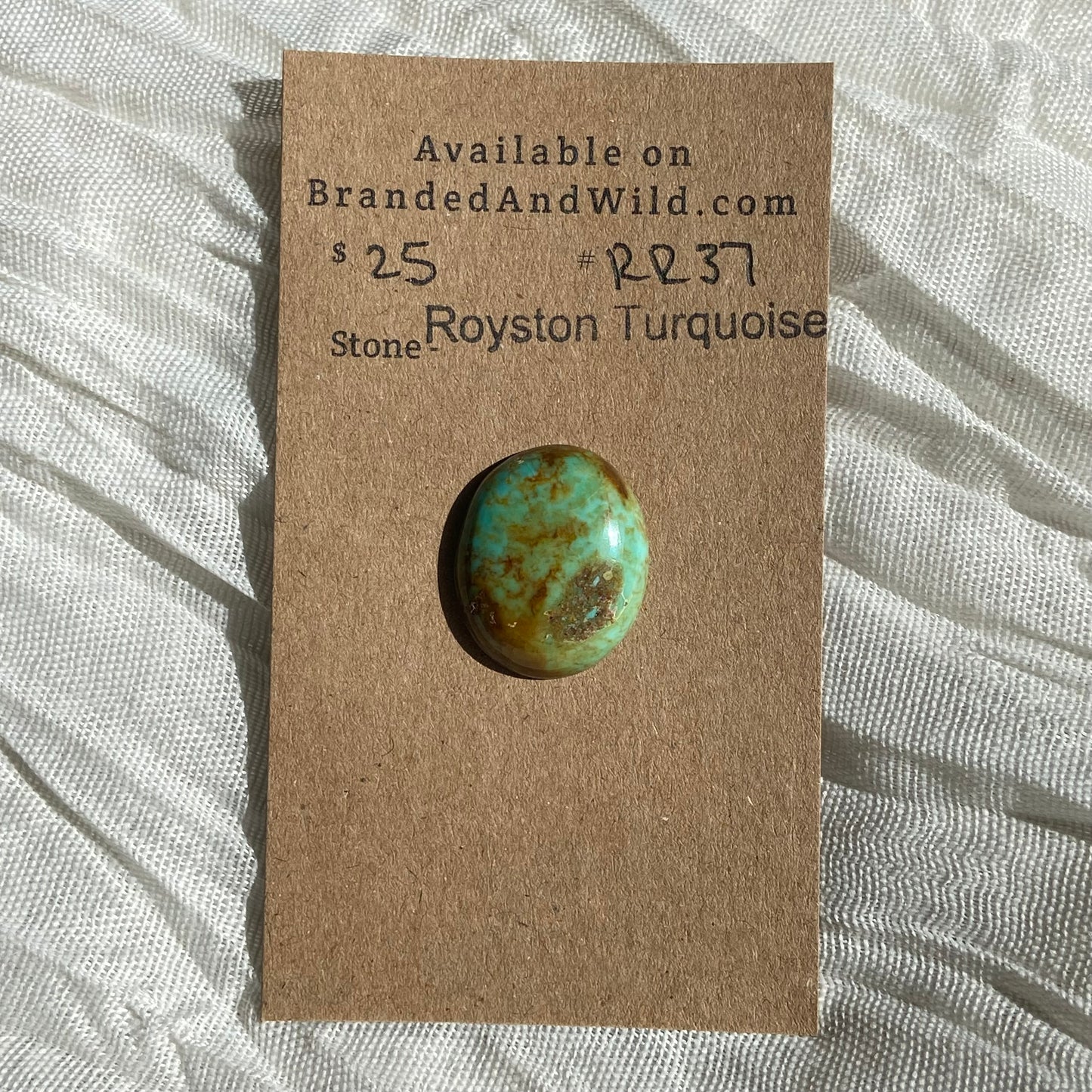 Royston Ribbon Turquoise Cabochon RR37 2A9FC61C-CEEB-405D-A212-8AEBEF7C0A34 Brandedandwild.com