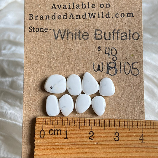 White Buffalo Cabochon - WB105 2B07FF77-2A43-44CF-8FDE-B788BF298D38 Brandedandwild.com