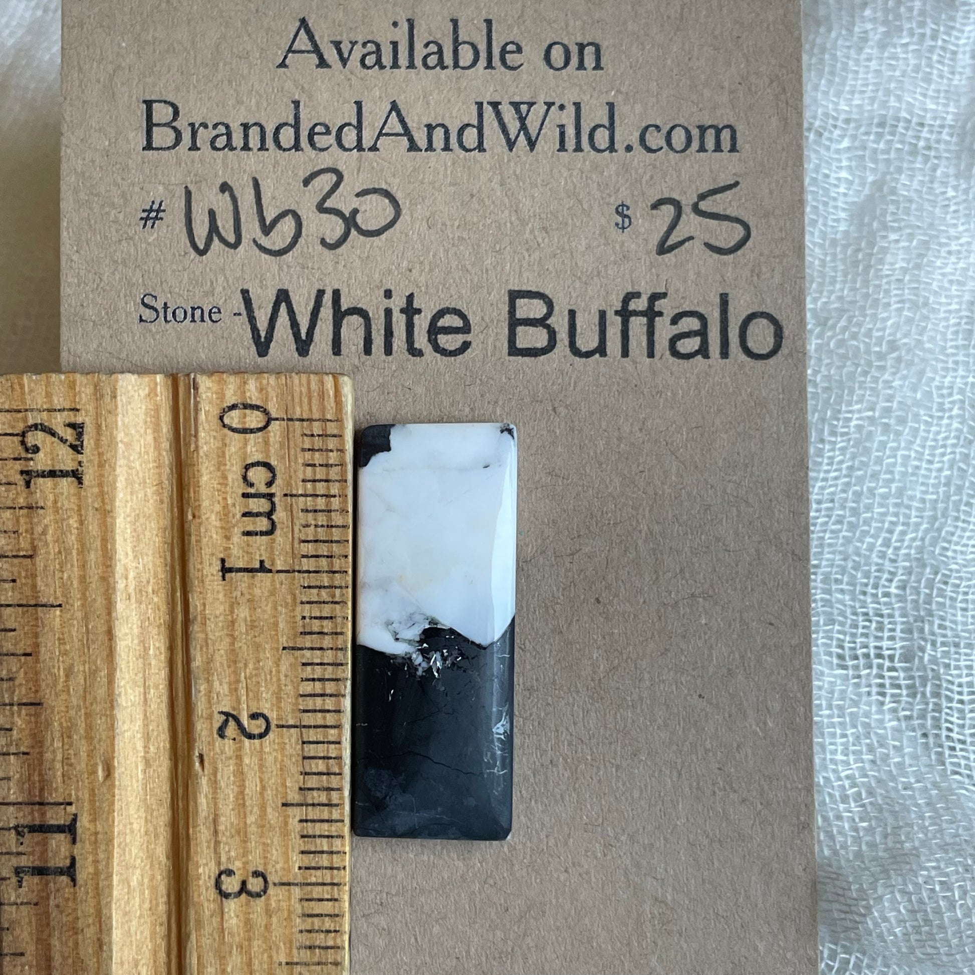 White Buffalo Cabochon - WB30 2B28A38E-CD79-48AC-AFE9-06A895E540AD Brandedandwild.com