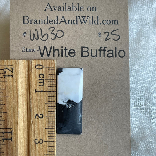 White Buffalo Cabochon - WB30 2B28A38E-CD79-48AC-AFE9-06A895E540AD Brandedandwild.com