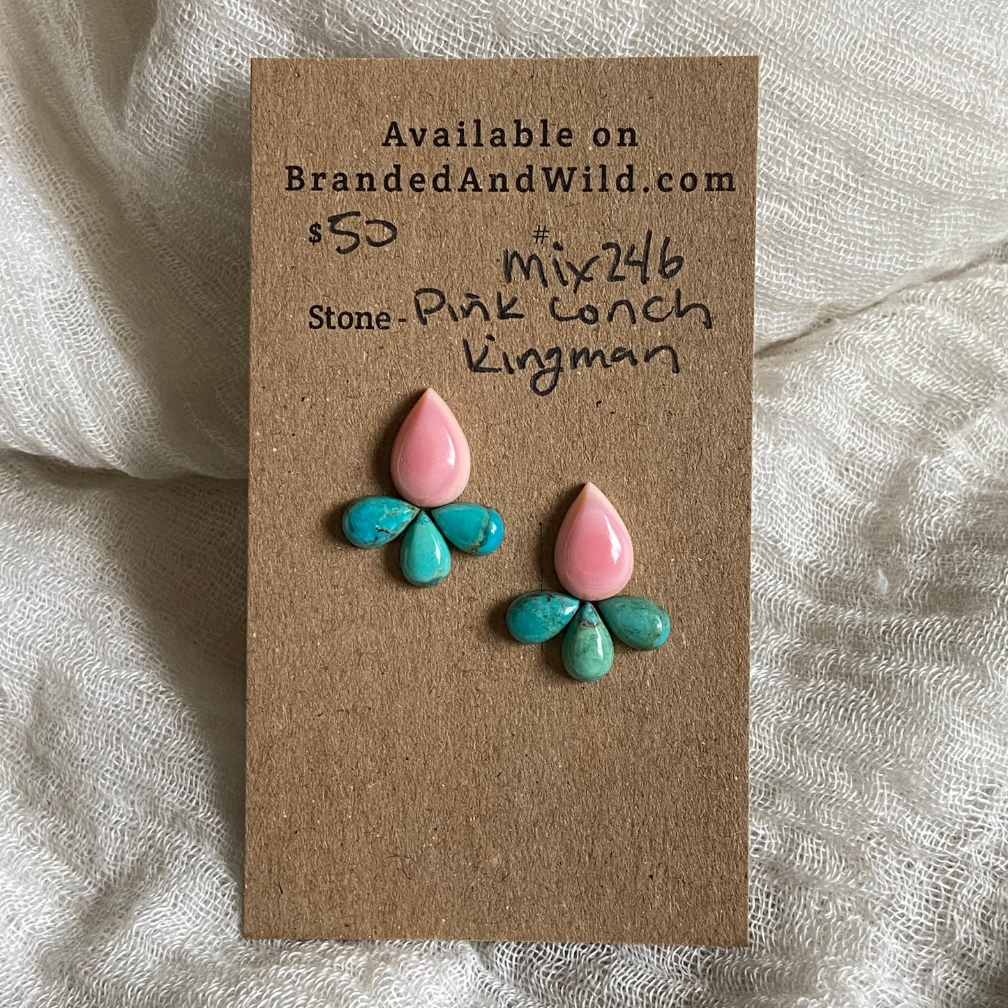 Kingman / Pink Conch Cabochon - Mix246 2B547988-061E-4BEC-B694-C8DF003BB7E5 Brandedandwild.com