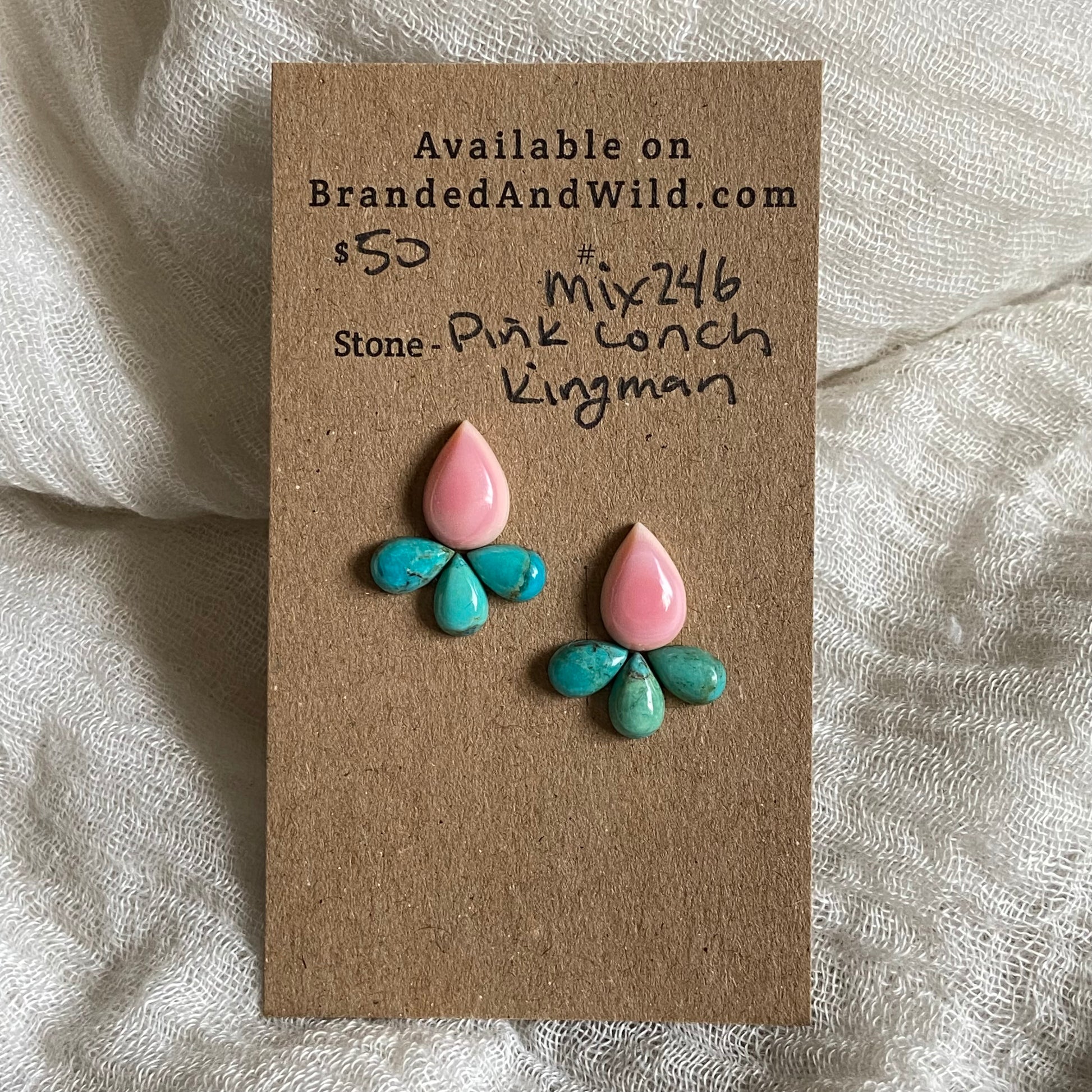 Kingman / Pink Conch Cabochon - Mix246 2B547988-061E-4BEC-B694-C8DF003BB7E5 Brandedandwild.com