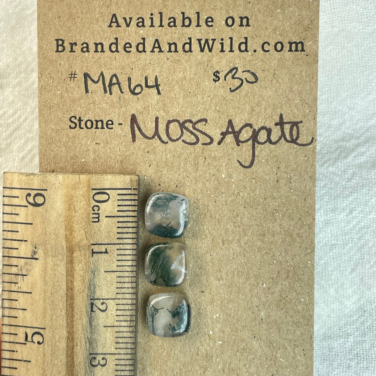 Moss Agate Cabochon - MA64 2B730684-6023-47F6-BBED-178367B60747 Brandedandwild.com