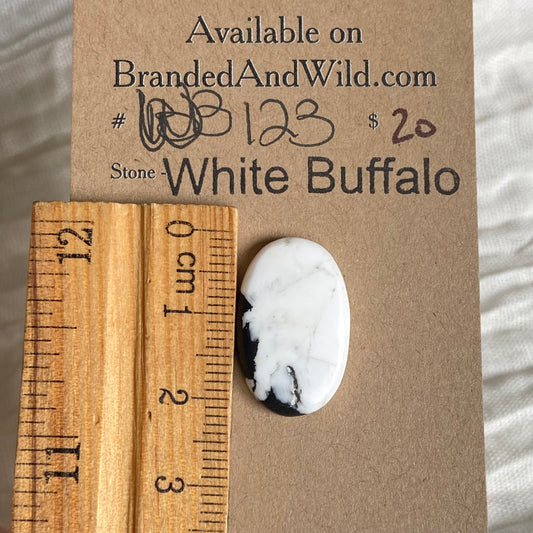 White Buffalo Cabochon - WB123 2B8AFB42-E260-42E9-98B8-B768008ED1B8 Brandedandwild.com