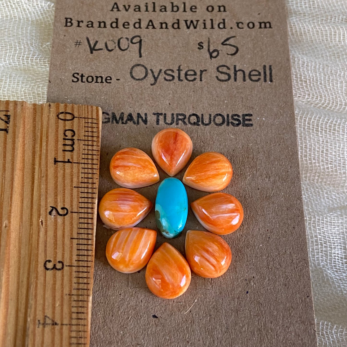 Oystershell / Kingman Turquoise Cabochon - K009 2B9126B1-3F9E-4877-AB10-49976A0293ED Brandedandwild.com