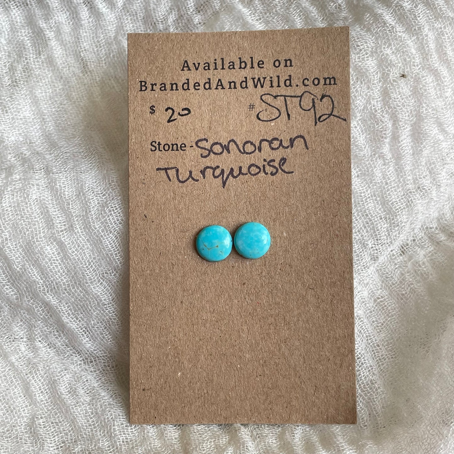 Sonoran Turquoise Cabochon - ST92 2BB708BC-12F1-4D91-9C2D-AEB2EB7D8CA1 Brandedandwild.com
