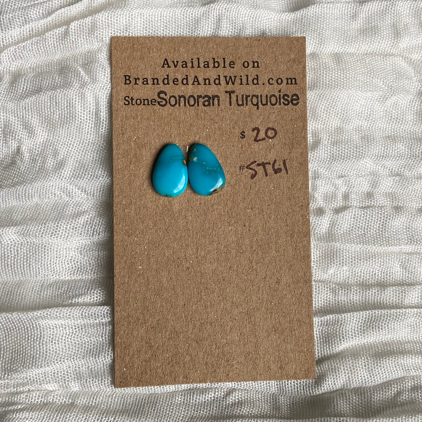 Sonoran Turquoise Cabochon - ST61 2BD09FCE-C253-40F1-83F8-93BF437D4A07 Brandedandwild.com