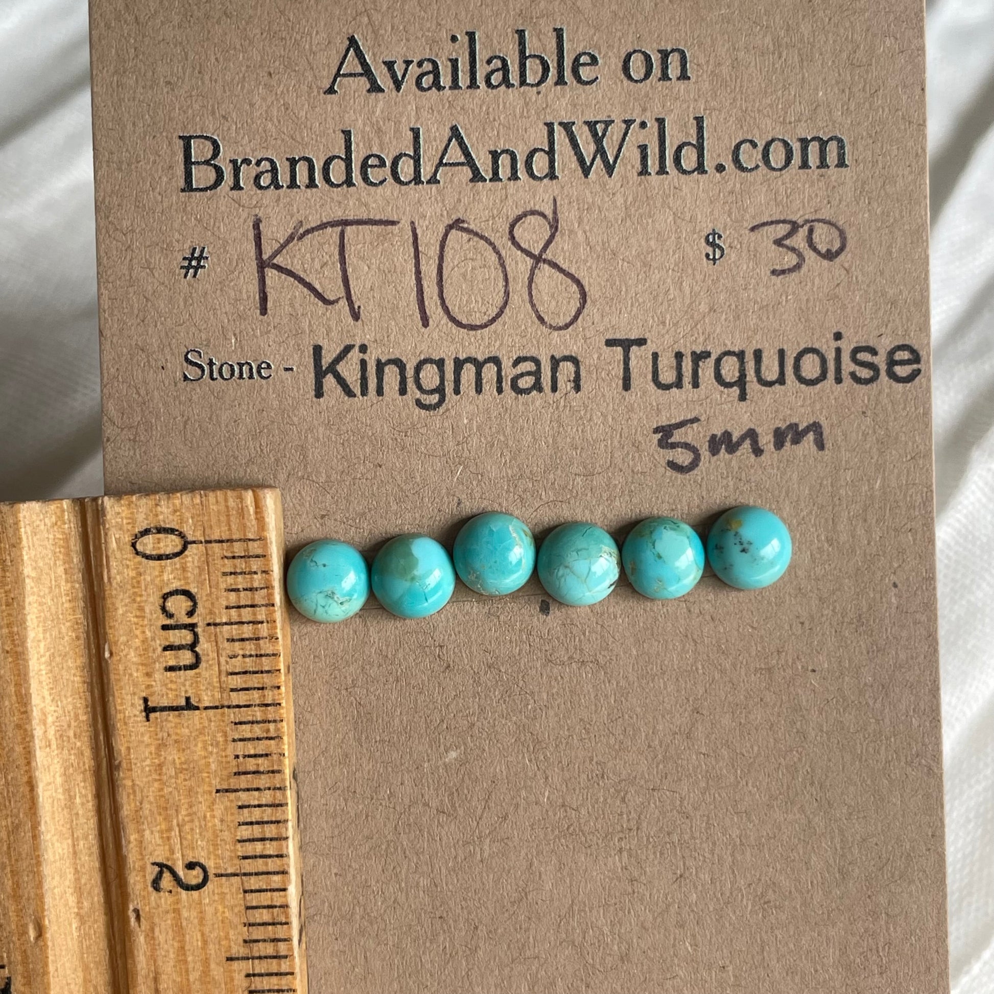 Kingman Turquoise Cabochon - KT108 2BFC6475-0BD5-44A5-BCCE-858ABE349608 Brandedandwild.com