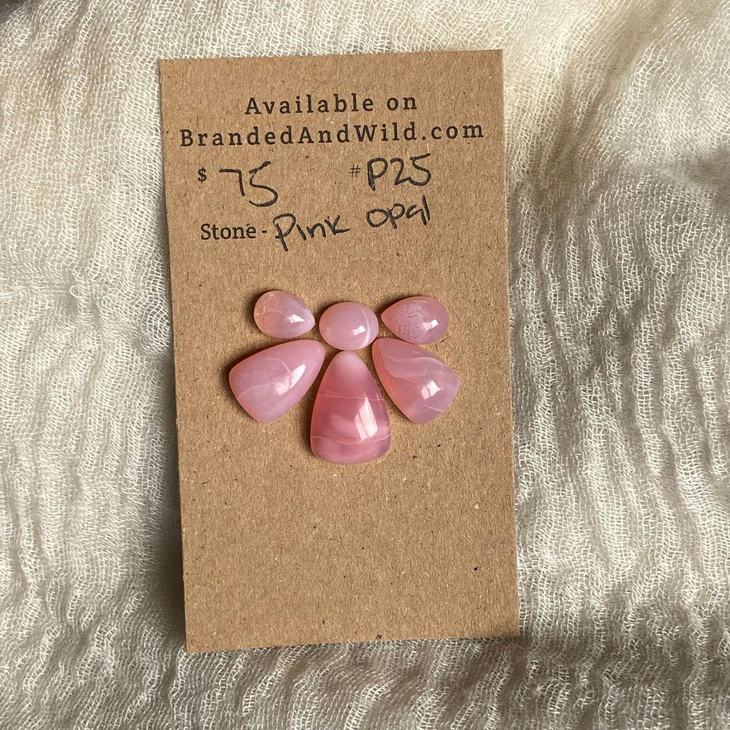 Pink Opal Cabochon - P25 2C1C39F3-F7F5-4C71-B050-4979C2B4DA3E Brandedandwild.com