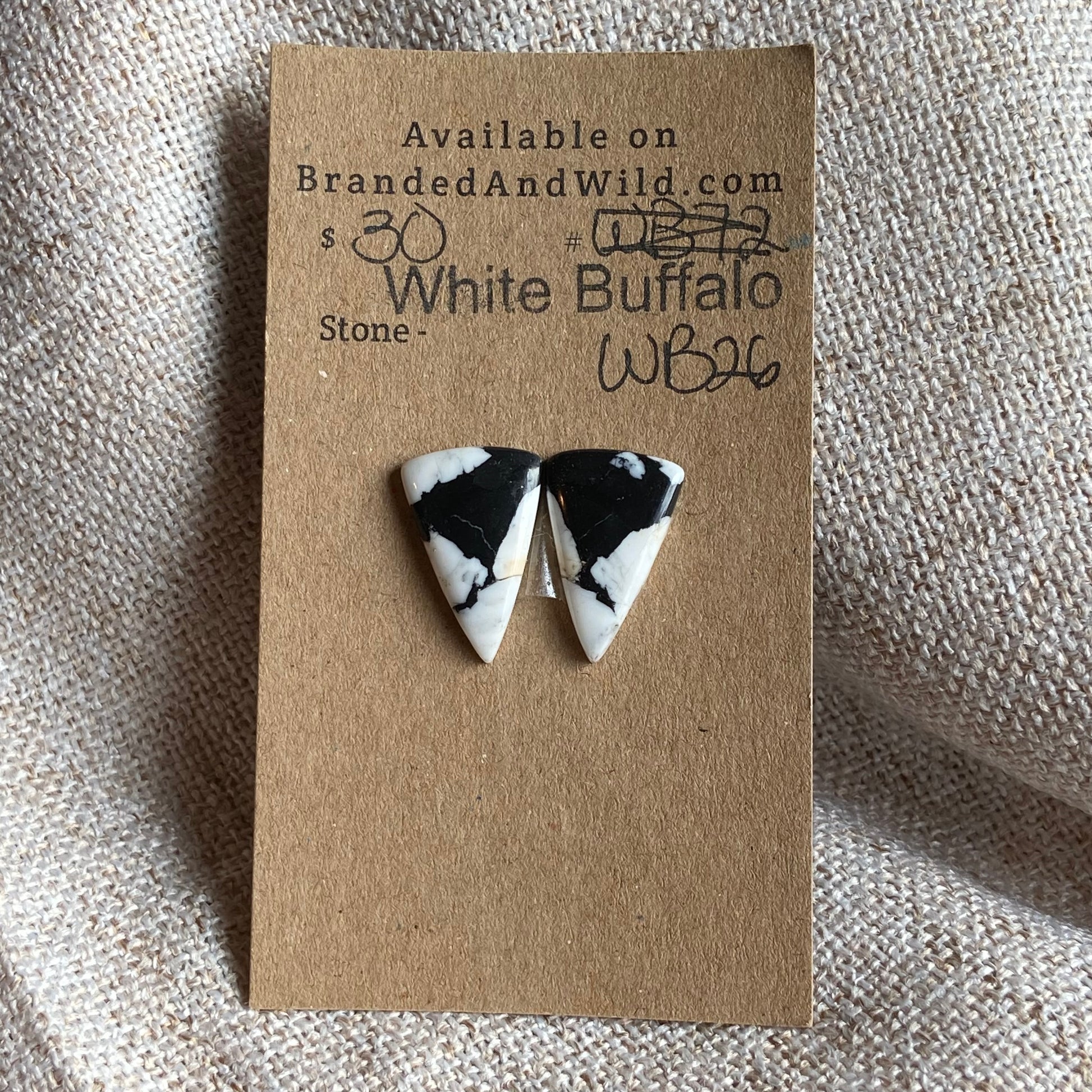 White Buffalo Cabochon - WB26 2C2413A8-B69C-4451-A04F-03112B58CD83 Brandedandwild.com