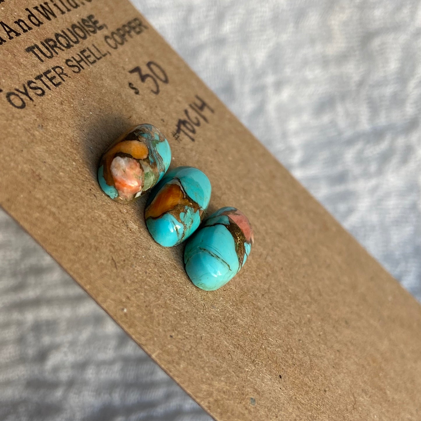 Turquoise, Oystershell, Copper Cabochon - TOC14