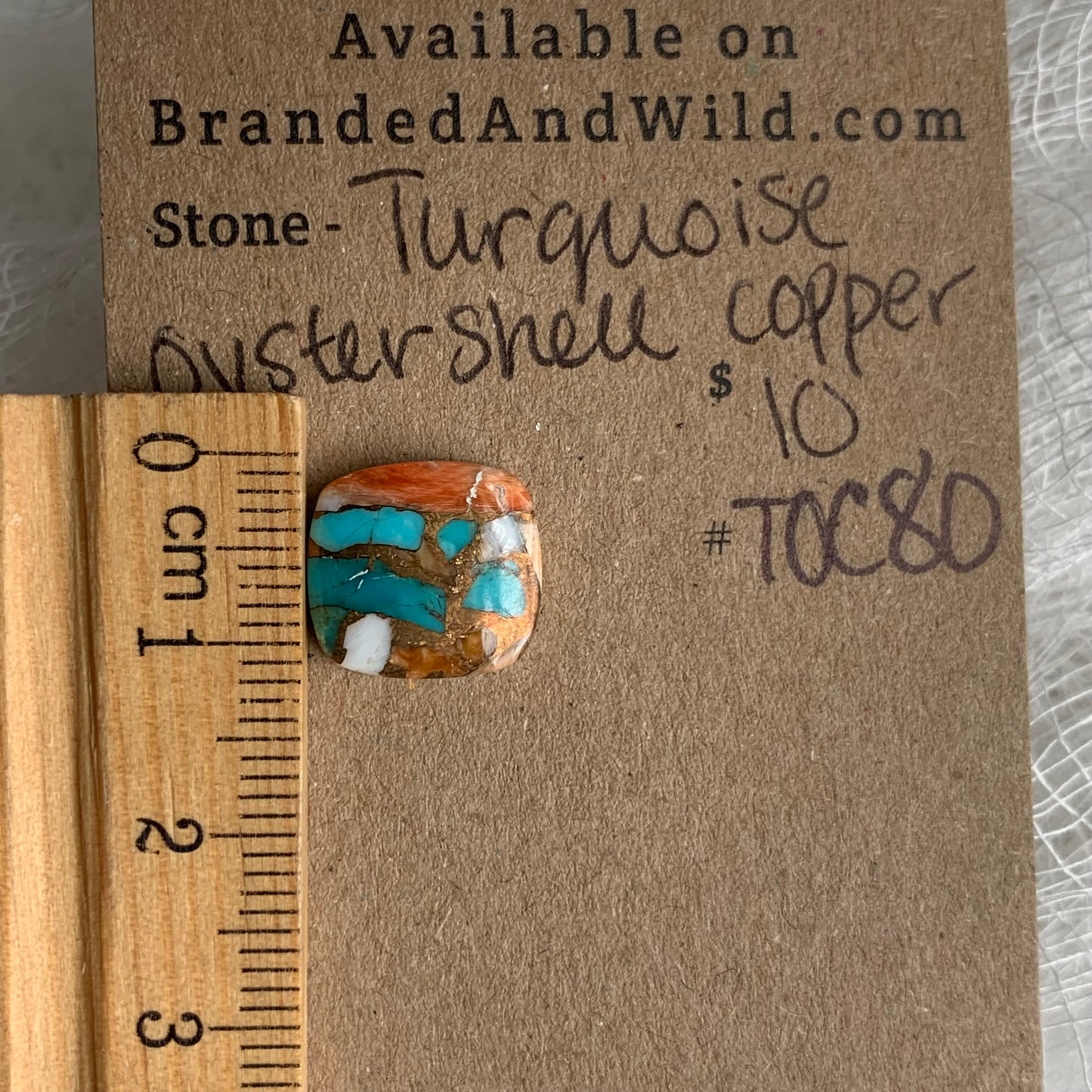 Turquoise, Oystershell, Copper Cabochon - TOC80