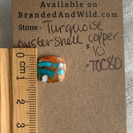 Turquoise, Oystershell, Copper Cabochon - TOC80