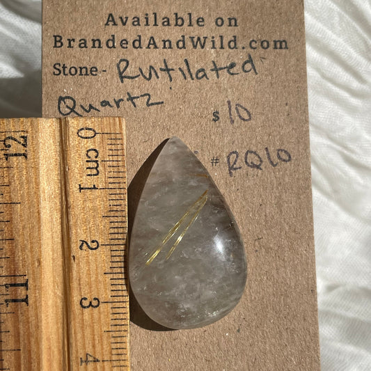 Rutilated Quartz Cabochon - RQ10 2D32BD96-28BF-4D19-89F5-CC553FCEAF5A Brandedandwild.com