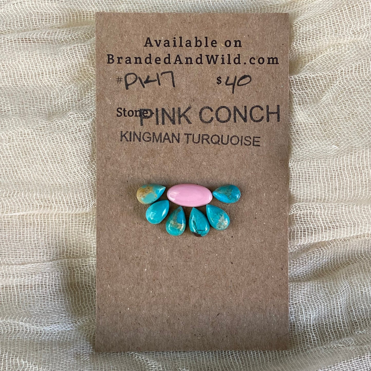 Pink Conch / Kingman Cabochon - PK47 2D473BED-DD1E-44E4-81D6-EF9CD651F8BB Brandedandwild.com