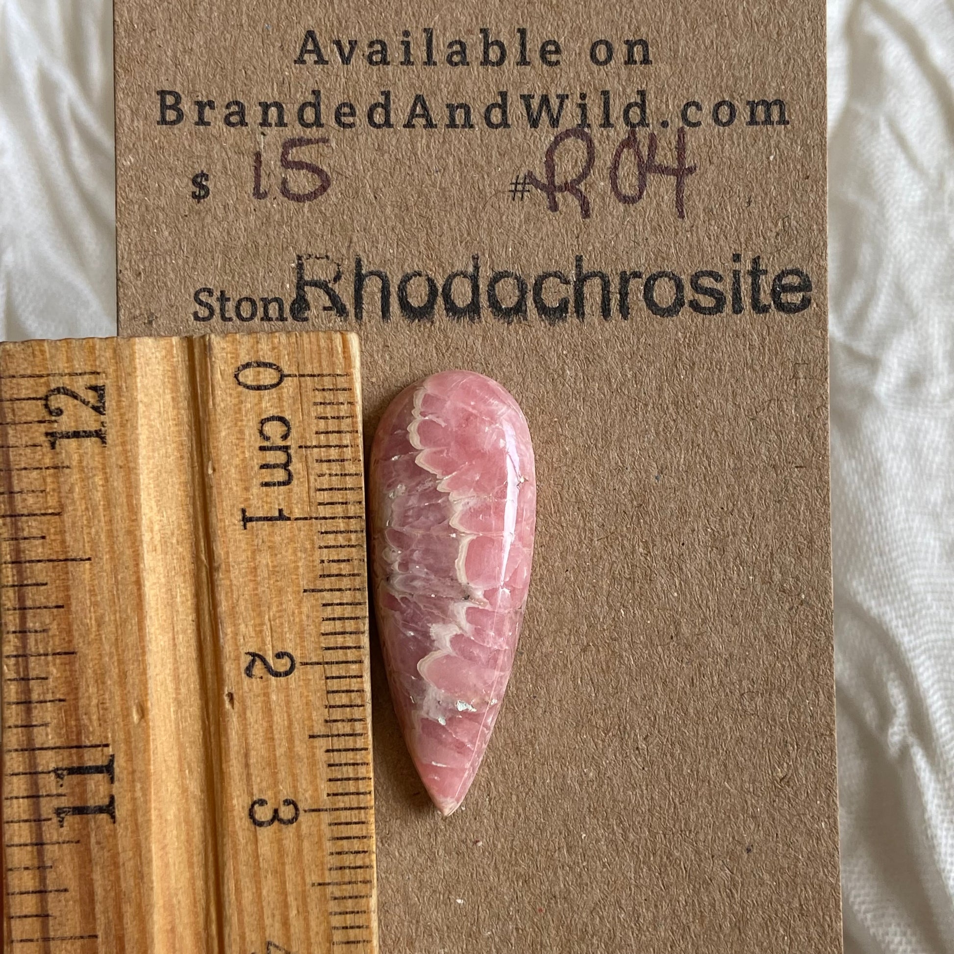 Rhodochrosite Cabochon - R04 2D4A0F88-B97A-4D05-A711-2595ED2CF822 Brandedandwild.com