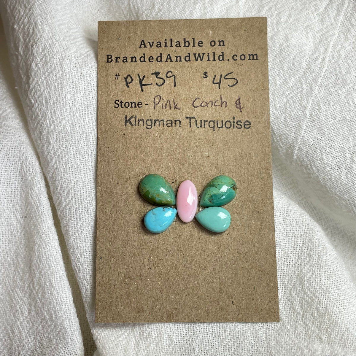 Pink Conch / Kingman Turquoise Cabochon - PK39