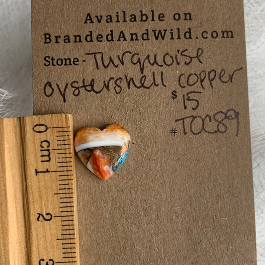 Turquoise, Oystershell, Copper Cabochon - TOC89