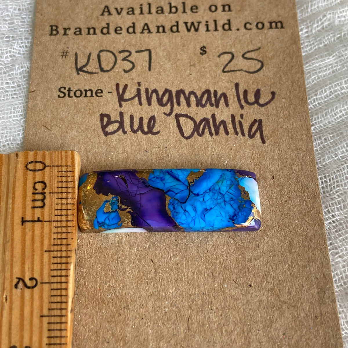 Kingman Ice Blue Dahlia Cabochon - KD37