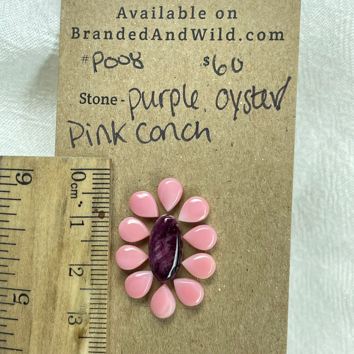 Pink Conch / Oyster Shell Cabochon - PO08 2DC42219-4F3C-4120-9864-FA9C1F3CFD79 Brandedandwild.com