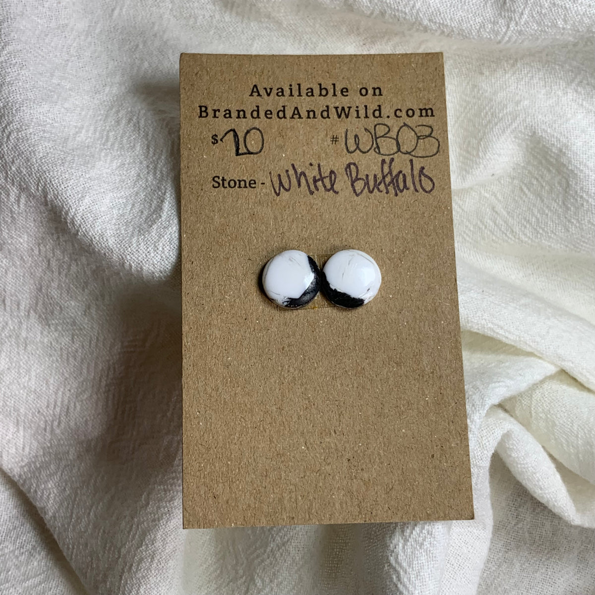 White Buffalo Cabochon - WB03 2DD7FA72-83FC-40DD-BC1F-28BEC7CD9BB8 Brandedandwild.com