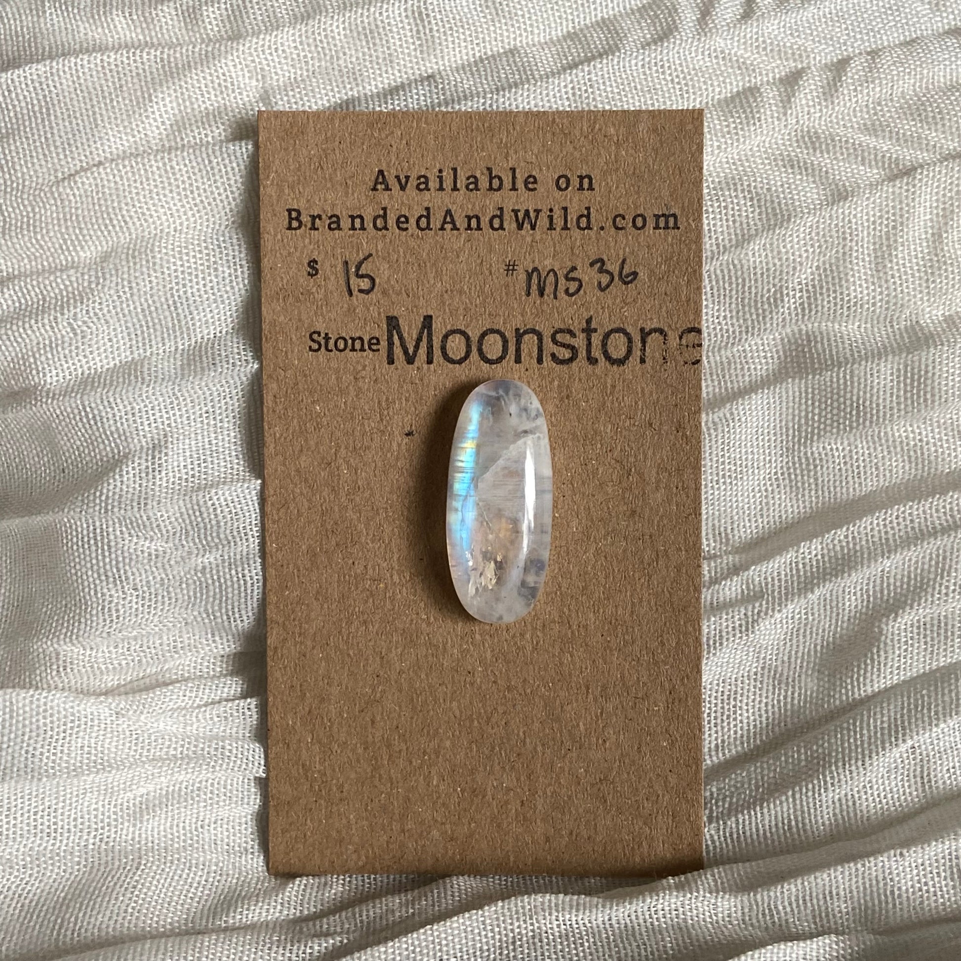 Moonstone cabochon - Ms36 2E4096C3-EB22-49DD-B8B6-A6ADA837E9F3 Brandedandwild.com