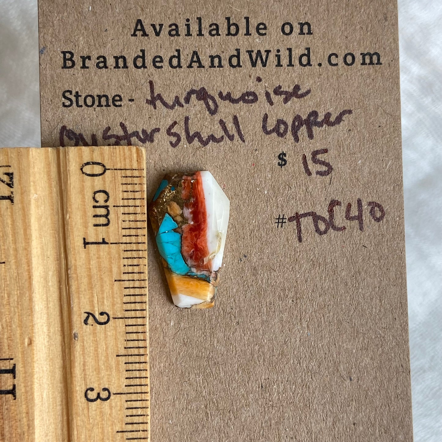 Turquoise, Oystershell, Copper Cabochon - TOC40