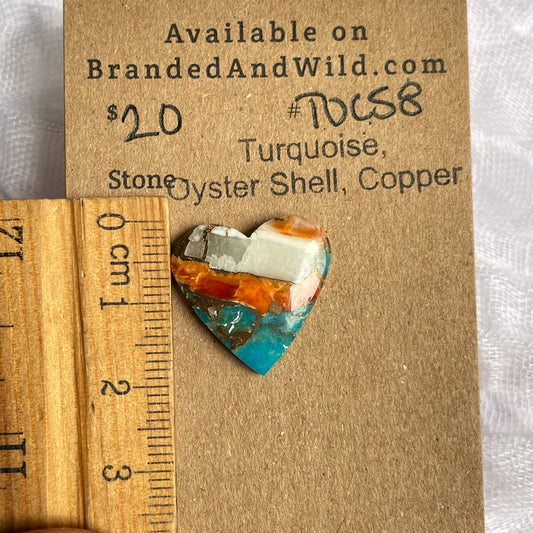 Turquoise, Oyster Shell, Copper Cabochon - TOC58 2ED78FB1-FA74-4D2F-A0BE-BD942956B358 Brandedandwild.com