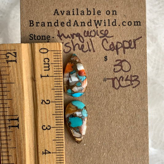 Turquoise, Oystershell, Copper Cabochon - TOC43
