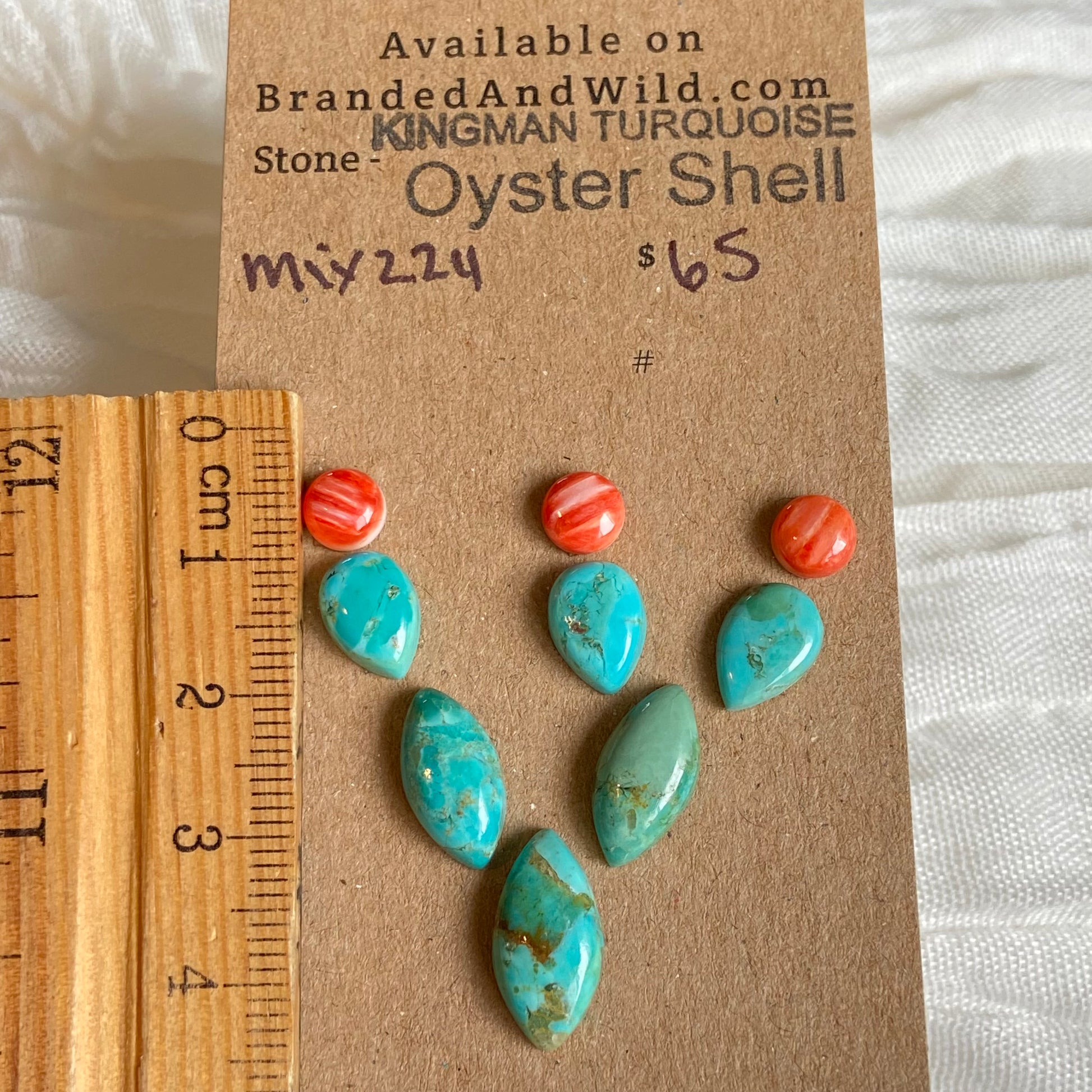 Kingman / Oyster Shell Cabochon - MIX224 2F8B21D6-3963-4D68-A859-41AD0E729DB8 Brandedandwild.com