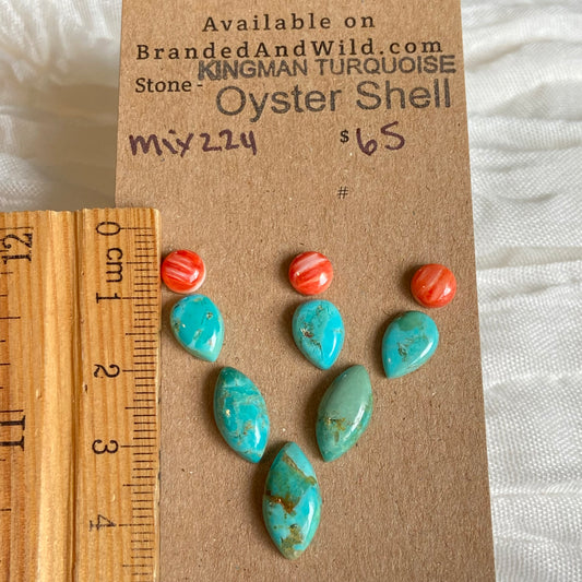 Kingman / Oyster Shell Cabochon - MIX224 2F8B21D6-3963-4D68-A859-41AD0E729DB8 Brandedandwild.com