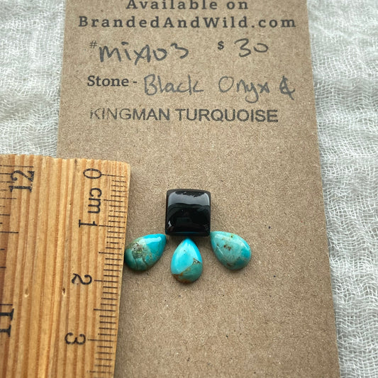 Kingman / Black Onyx Cabochon - Mix103