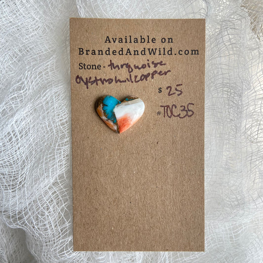 Turquoise, Oystershell, Copper Cabochon - TOC35