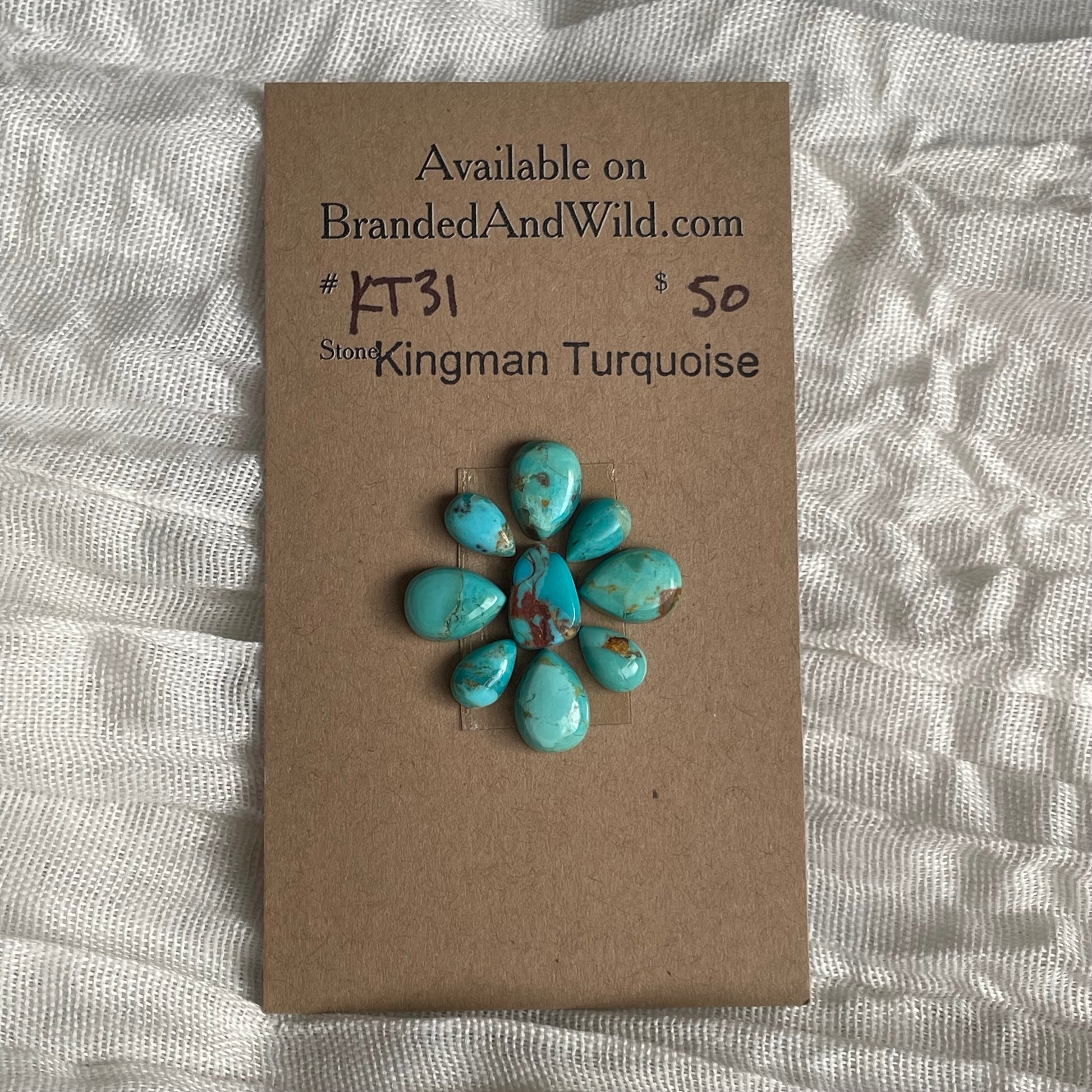 Kingman Turquoise Cabochon - KT31 3000EEAA-C8D1-4E02-BAA9-BF94F95E7E3D Brandedandwild.com