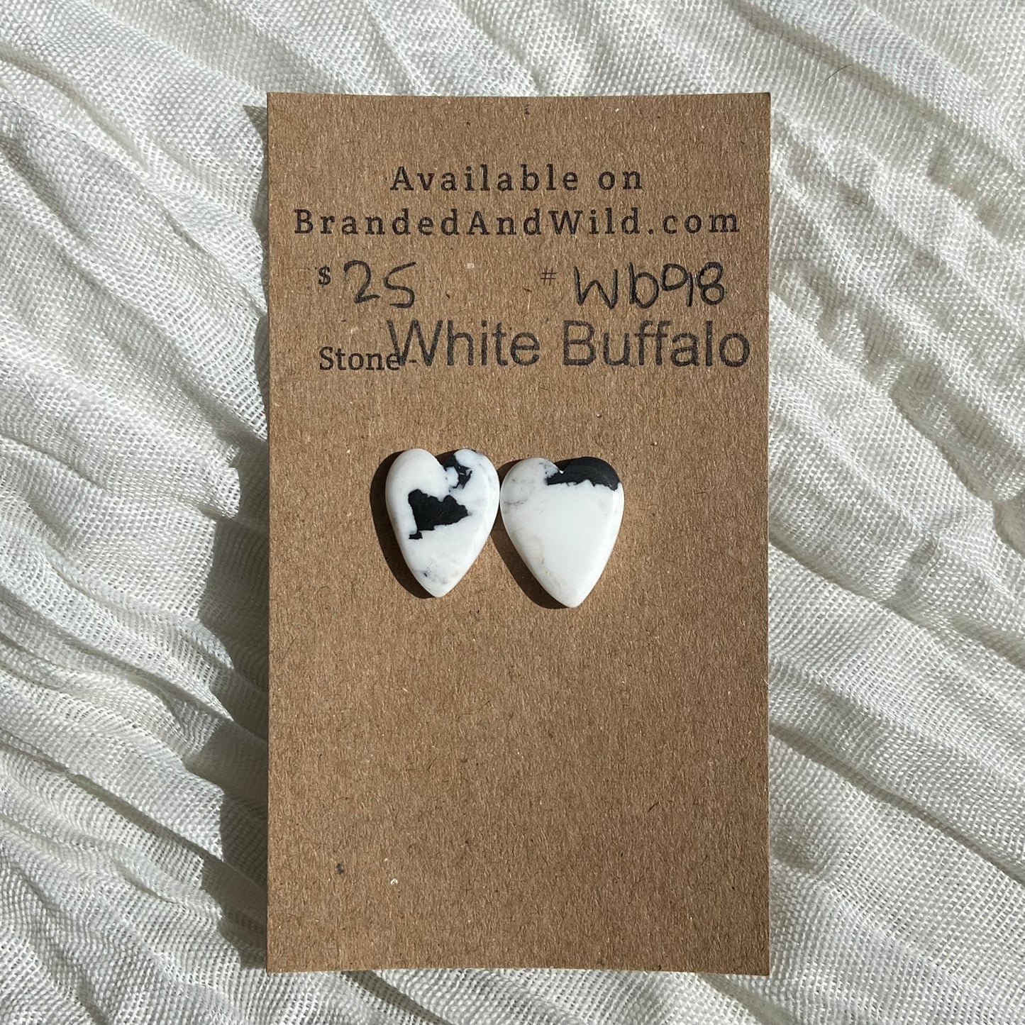 White Buffalo Cabochon - WB98 300C679E-8FC7-4297-8B2E-49F29E5BEAE2 Brandedandwild.com