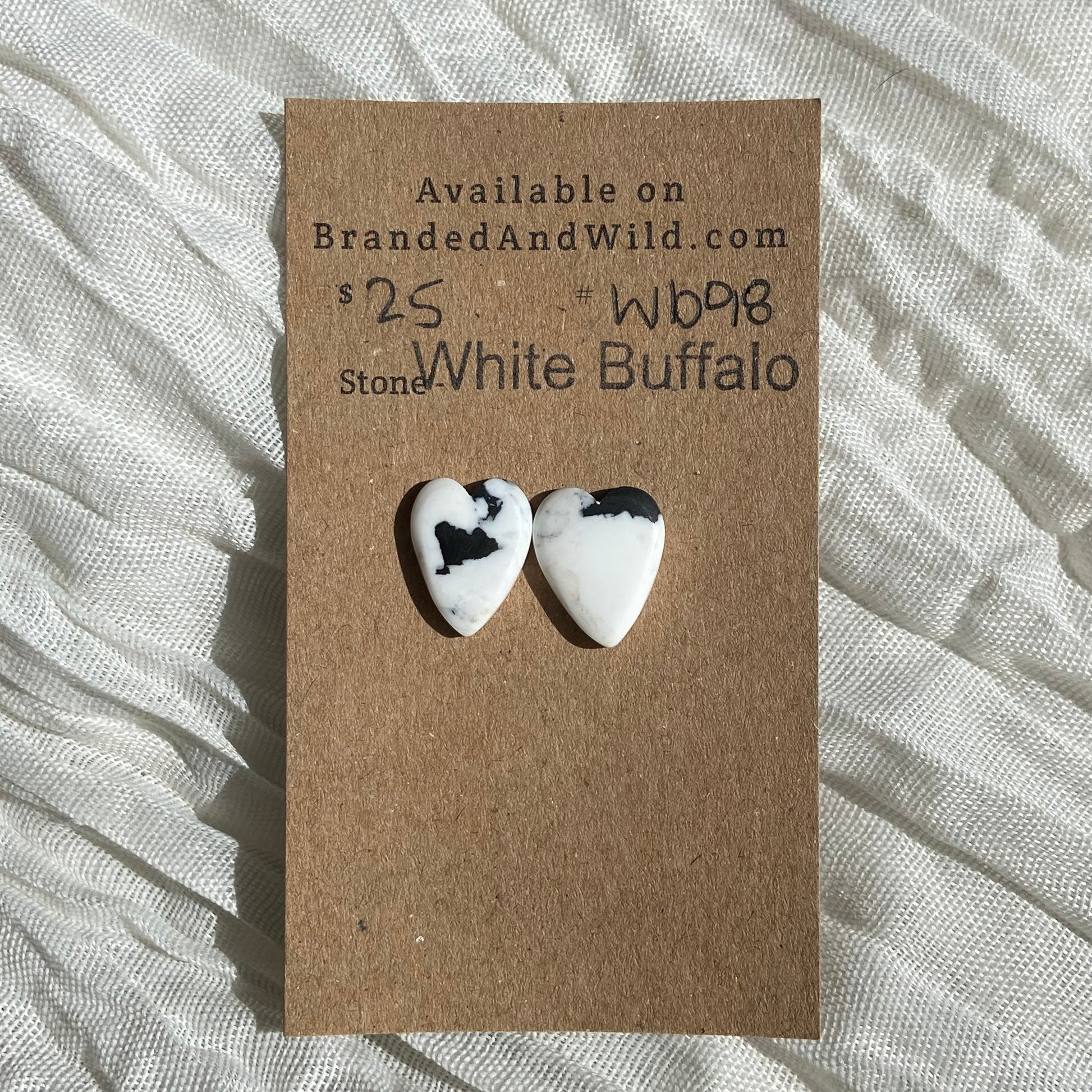 White Buffalo Cabochon - WB98 300C679E-8FC7-4297-8B2E-49F29E5BEAE2 Brandedandwild.com