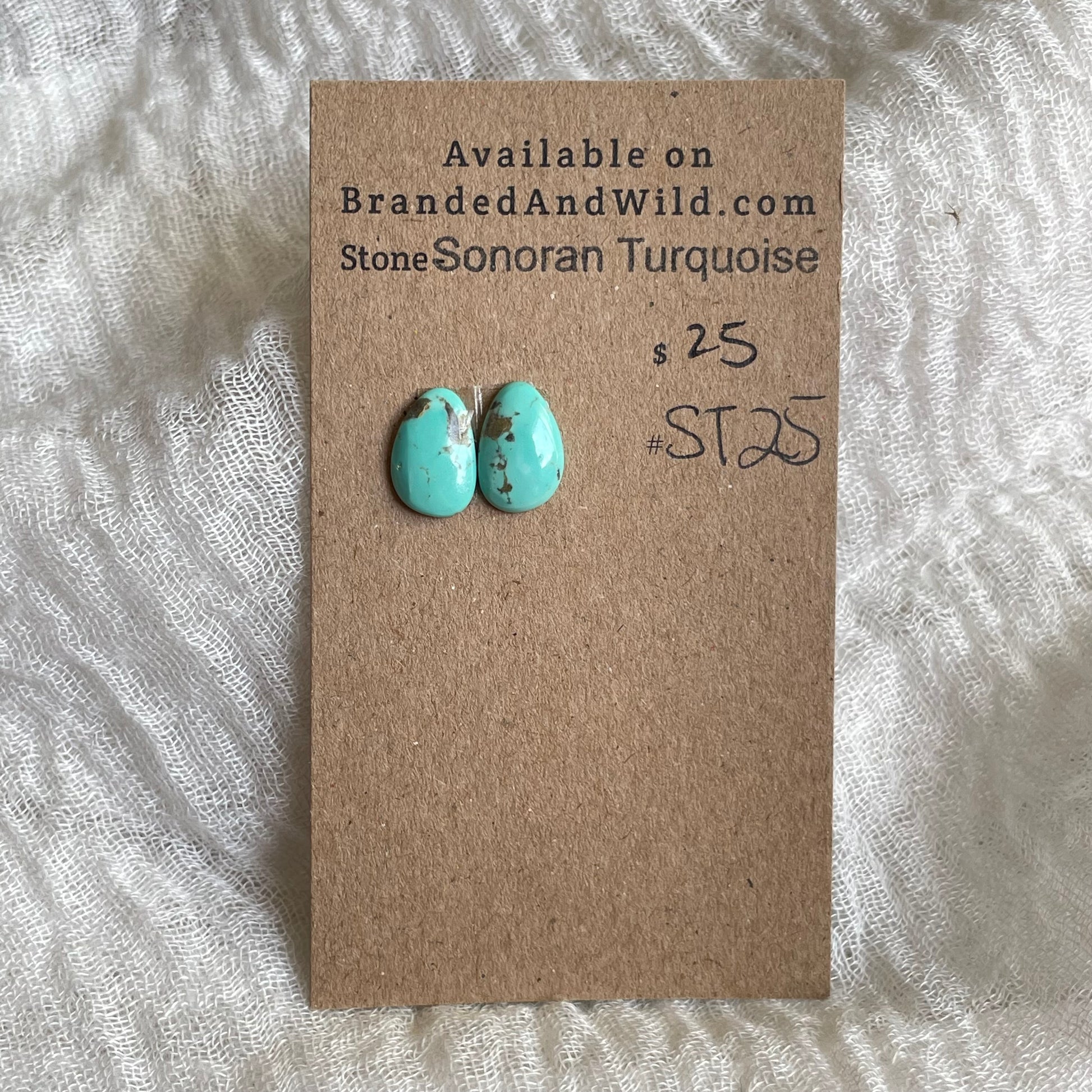 Sonoran Turquoise Cabochon - ST25 303C244E-9A6D-4A8A-A188-8B09B91ADFC3 Brandedandwild.com