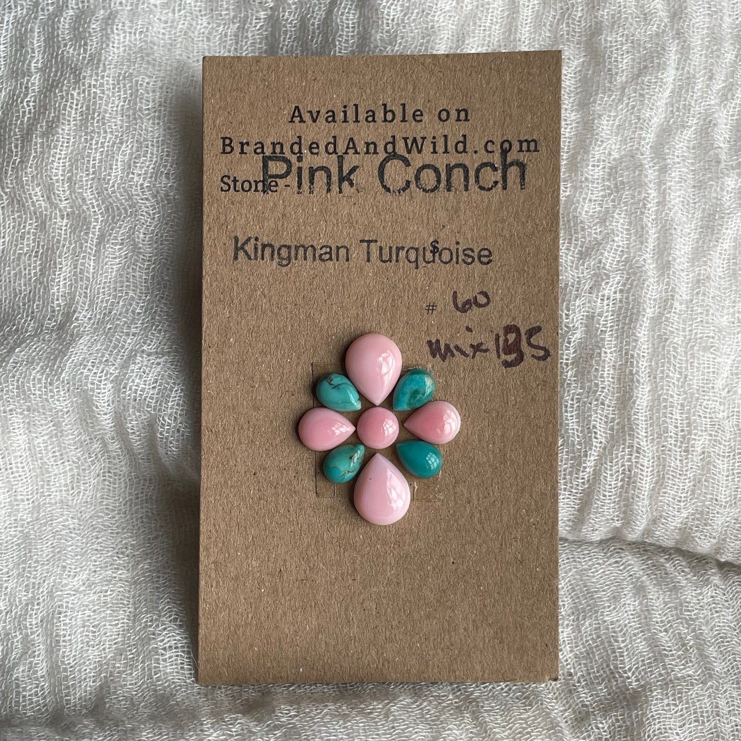 Turquoise / Pink Conch Cabochon - MIX135 3073EBB8-61DA-4D01-8F06-CE9F6C76340B Brandedandwild.com