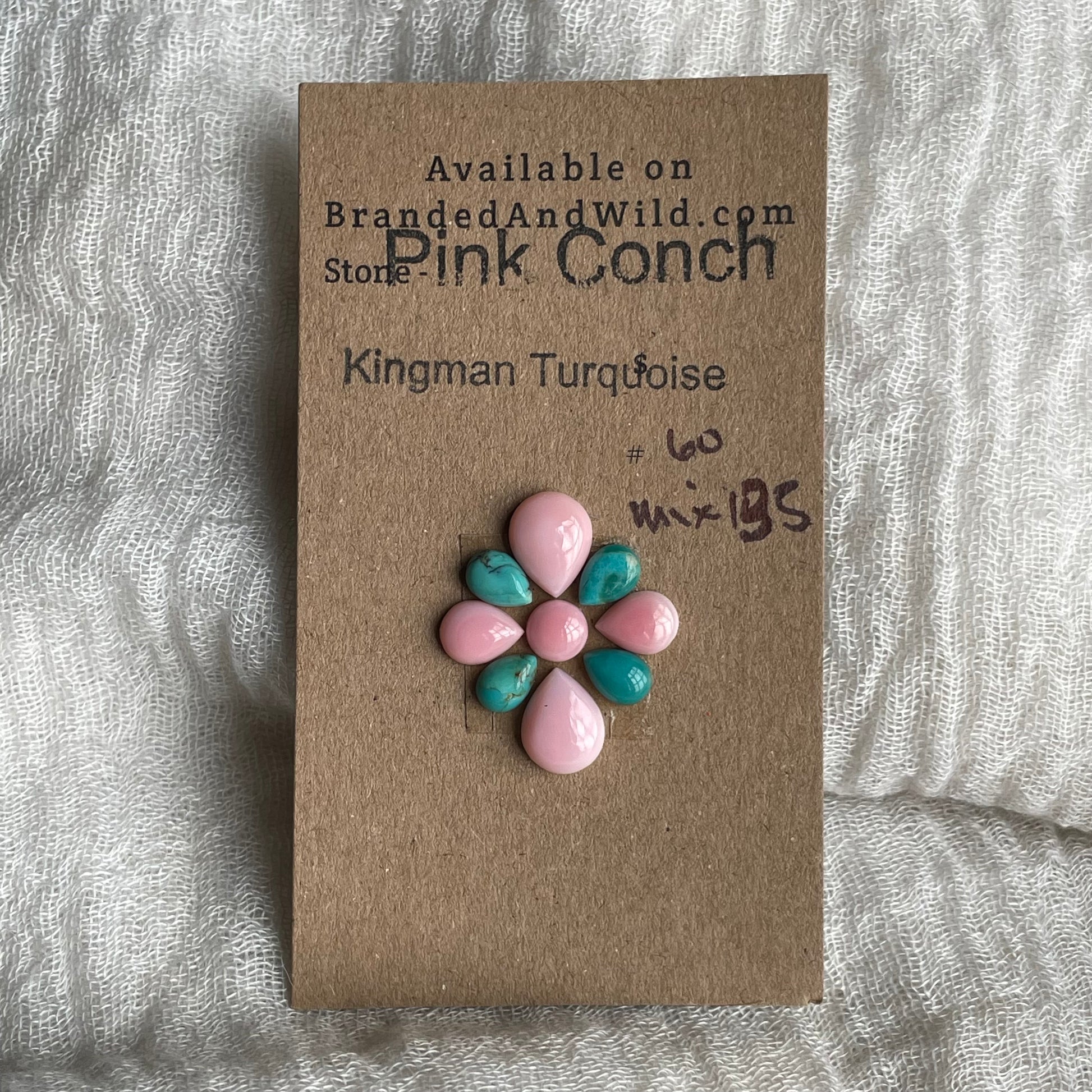 Turquoise / Pink Conch Cabochon - MIX135 3073EBB8-61DA-4D01-8F06-CE9F6C76340B Brandedandwild.com