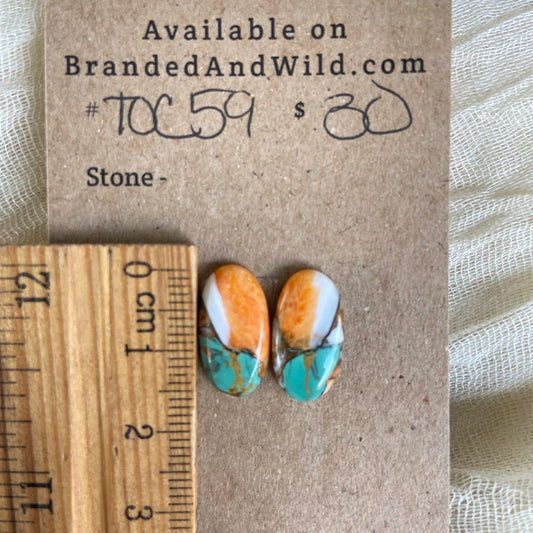 Turquoise, Oyster Shell, Copper Cabochon - TOC59 309501F5-5146-4F11-9171-5374E736B431 Brandedandwild.com