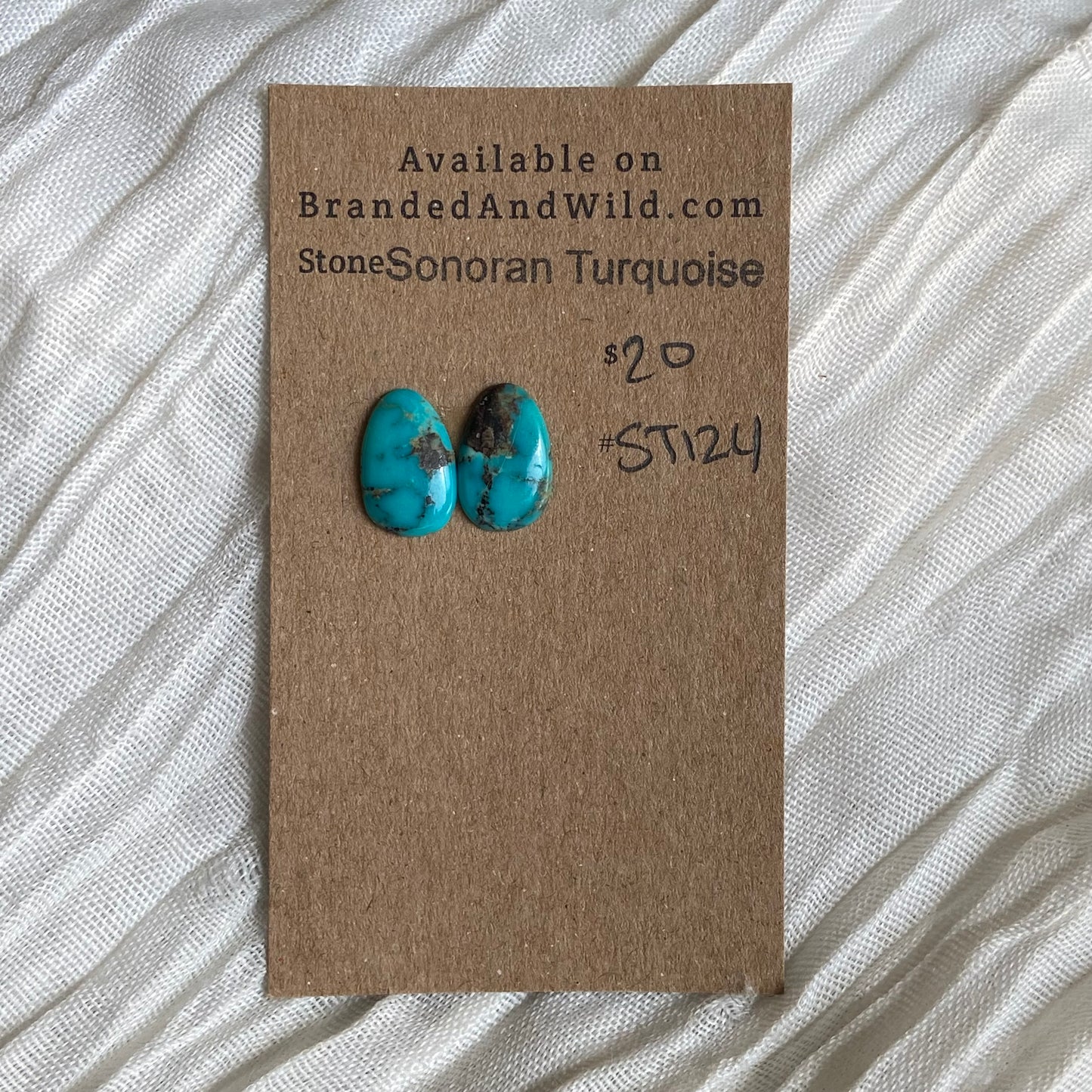 Sonoran Turquoise Cabochon - ST124 3098DD5C-ECD7-417A-A244-F2E61DDED9D2 Brandedandwild.com