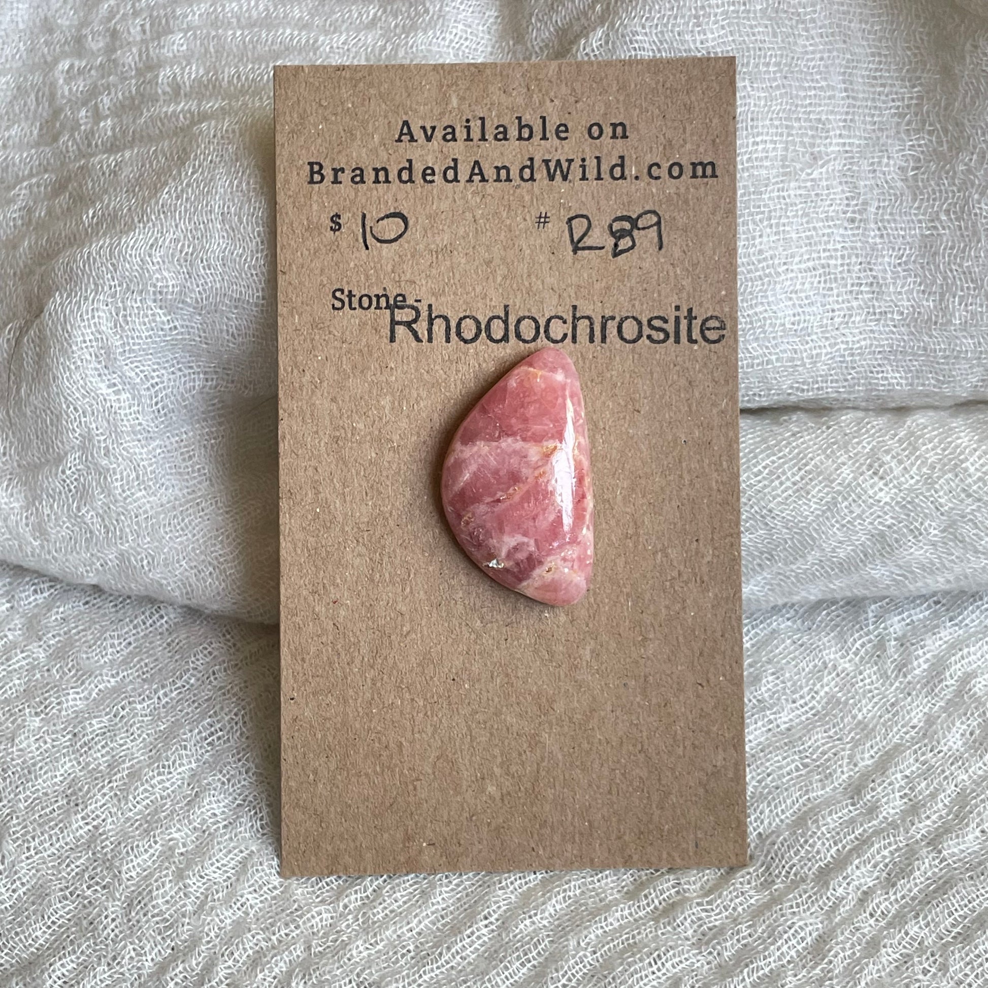 Rhodochrosite Cabochon - R89 30D3762A-C376-499F-876C-C8F43FA07739 Brandedandwild.com
