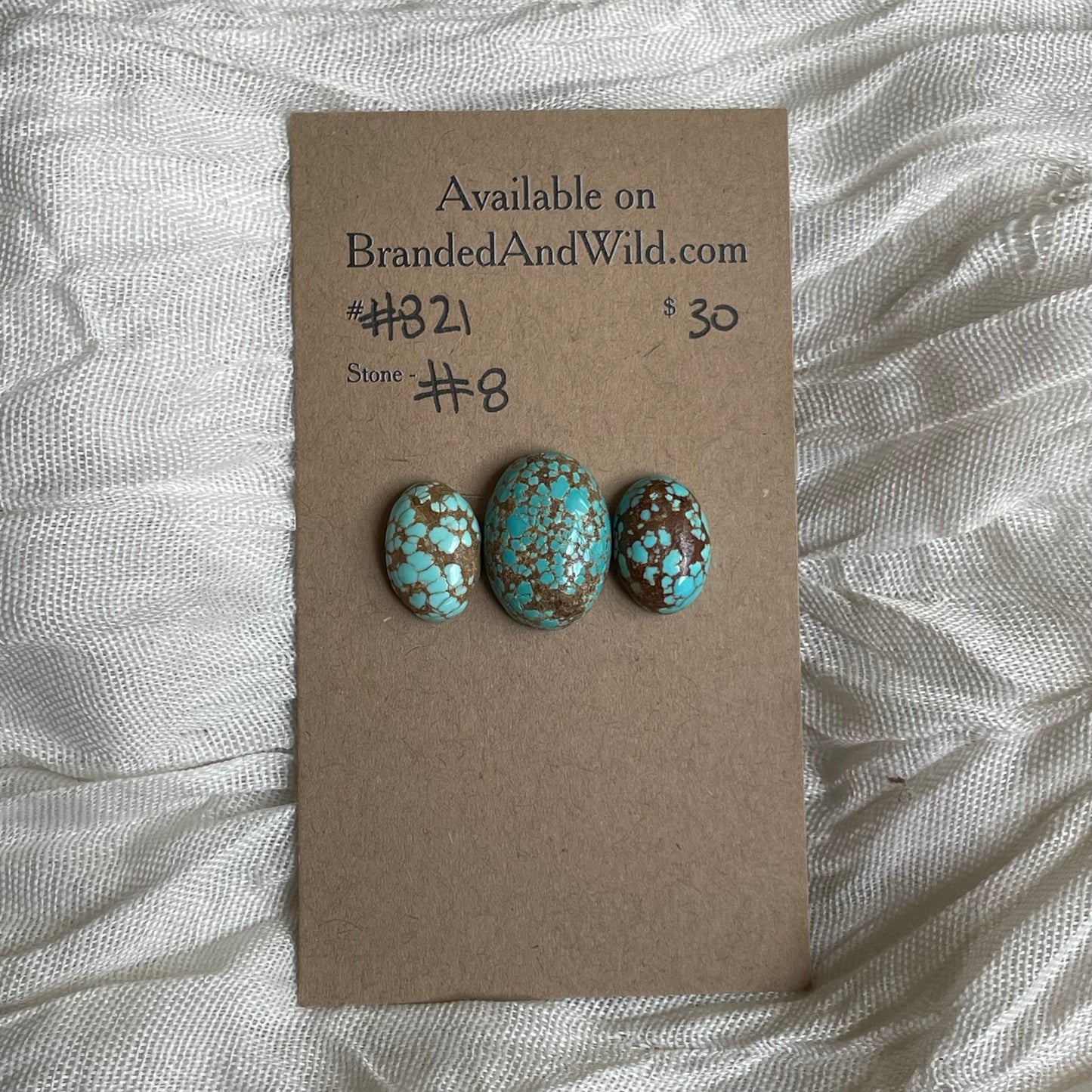 #8 Turquoise Cabochon - #821 30D40425-B12F-4408-A334-FFE6E52A0D9D Brandedandwild.com