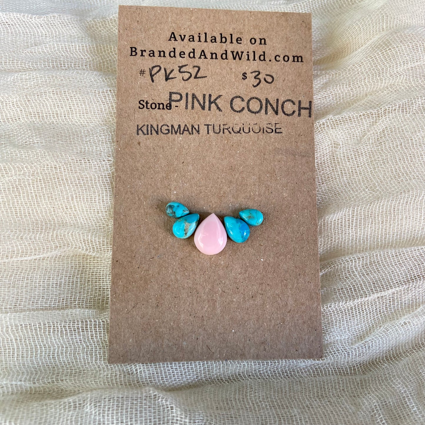 Pink Conch / Kingman Cabochon - PK52 30F81259-E58E-4252-A9AF-CF059D58D6F4 Brandedandwild.com