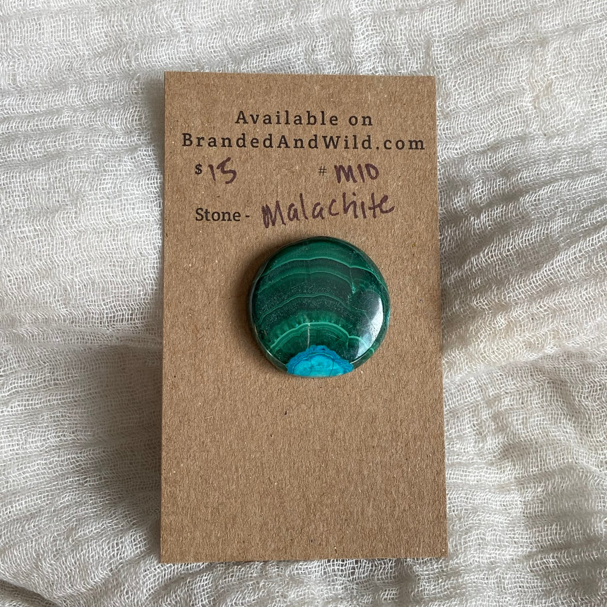 Malachite Cabochon - M10 312DBAD1-9C42-42C5-B42F-6B67F3B30A21 Brandedandwild.com