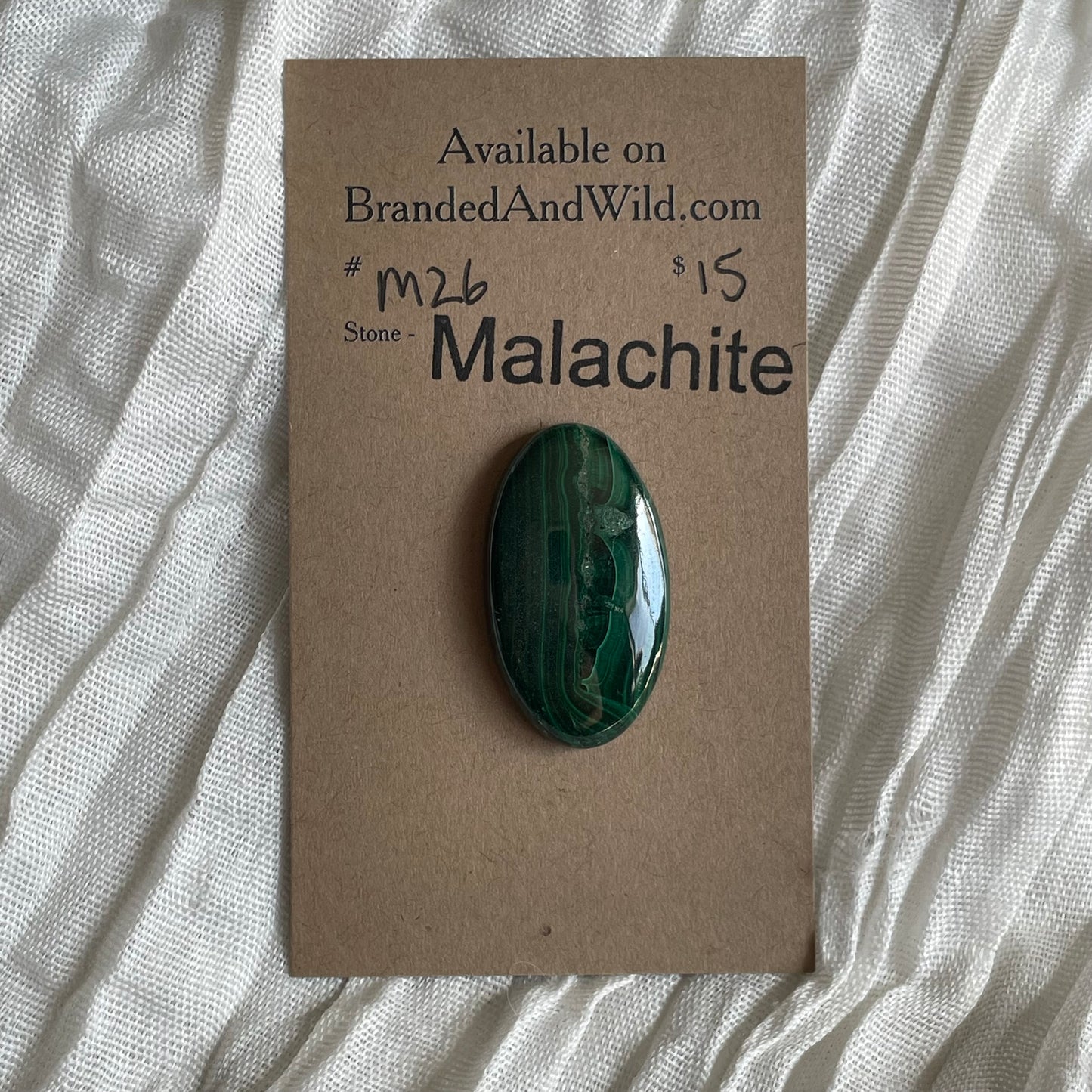 Malachite Cabochon - M26 314E8F36-EDFD-41B1-B84C-E1030B0D8591 Brandedandwild.com